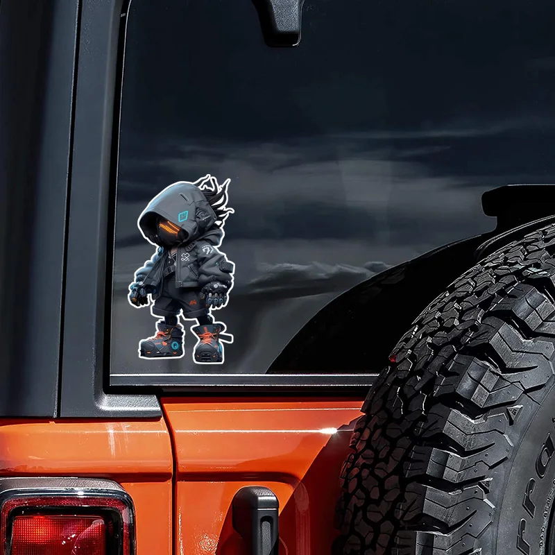 Fully Armed Anime Boy Car Stickers 8.5x15cm, Cool Waterproof Vinyl Decals for Rear Windshield, Truck, Laptop, Cars, Laptops
