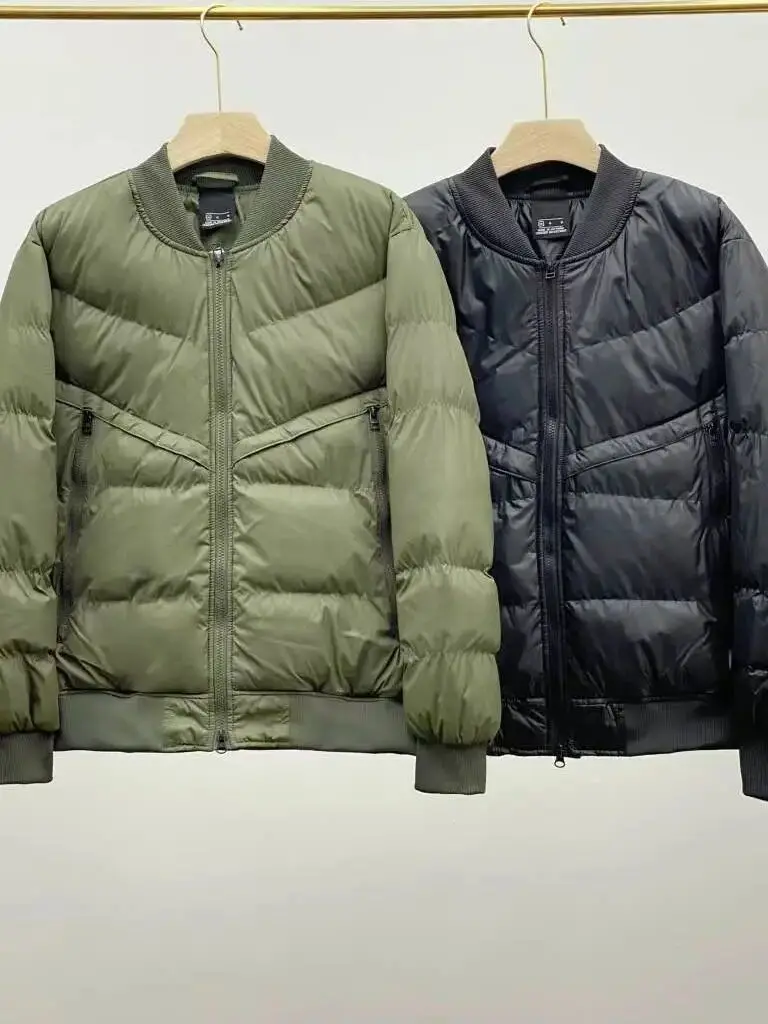 

American Sle Thiened Cotton Jaet Baseball Collar ex Winter Warm Faionable Stand Fit Long Sve Youth Casual