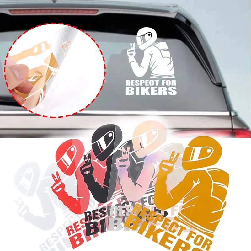 Respect for Bikers Stickers Laser Body Motor Stickers Removable Reflective Waterproof Motorcycle Decoration Car Accessories