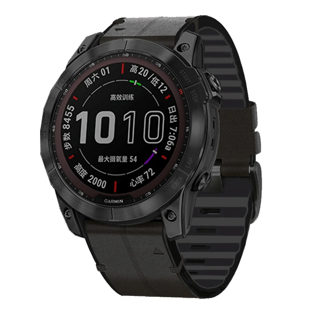22 26Mm Gelang Jam Kulit + Tali Silikon untuk Garmin Fenix 6 6X 5 Plus 6X Pro Smart Fenix 7X 7 Gelang Fenix 3 HR Rilis Cepat