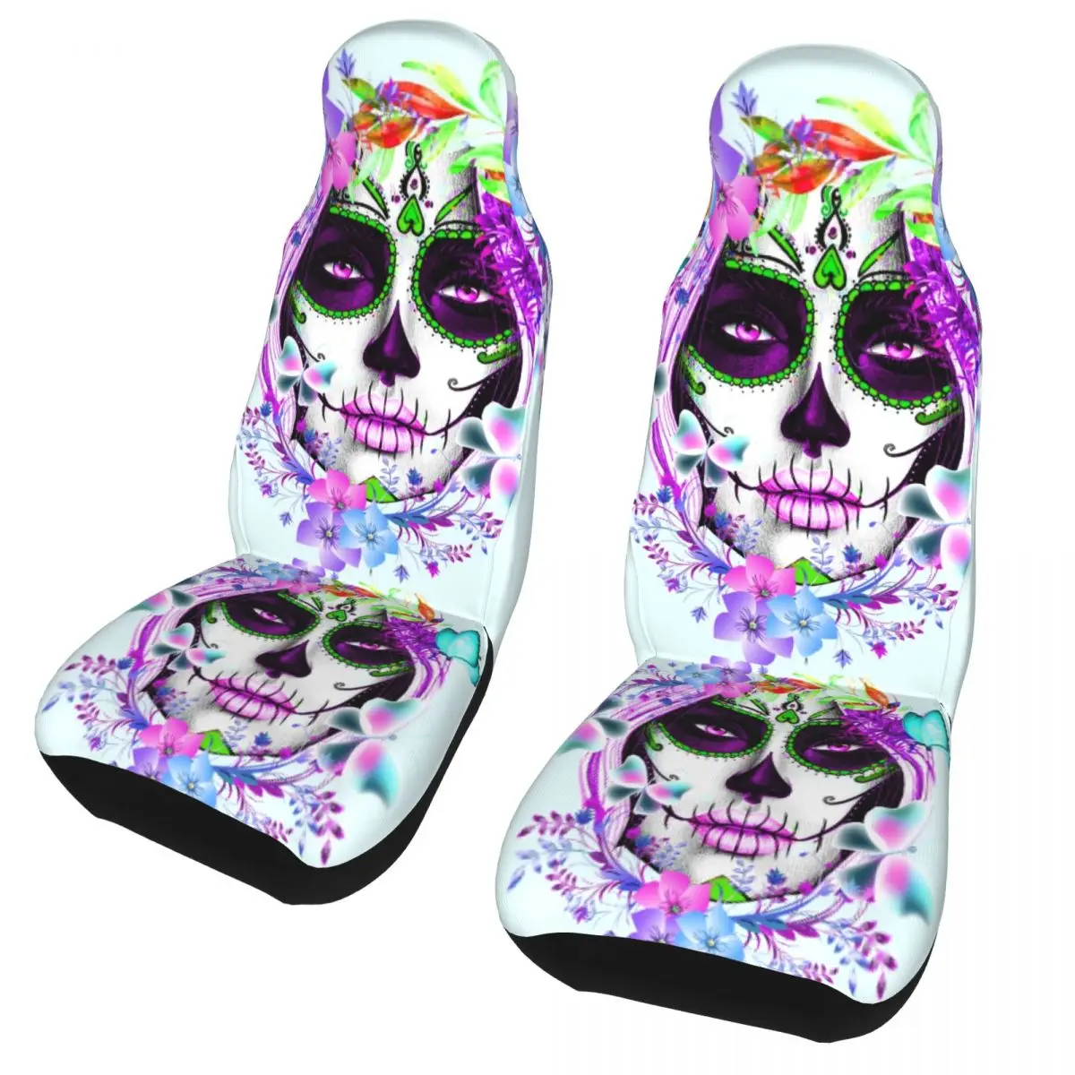 Mexican Sugar Skull Girl Universal Car Seat Cover Protector Interior Accessories For All Kinds Auto Seat Cover Polyester Hunting