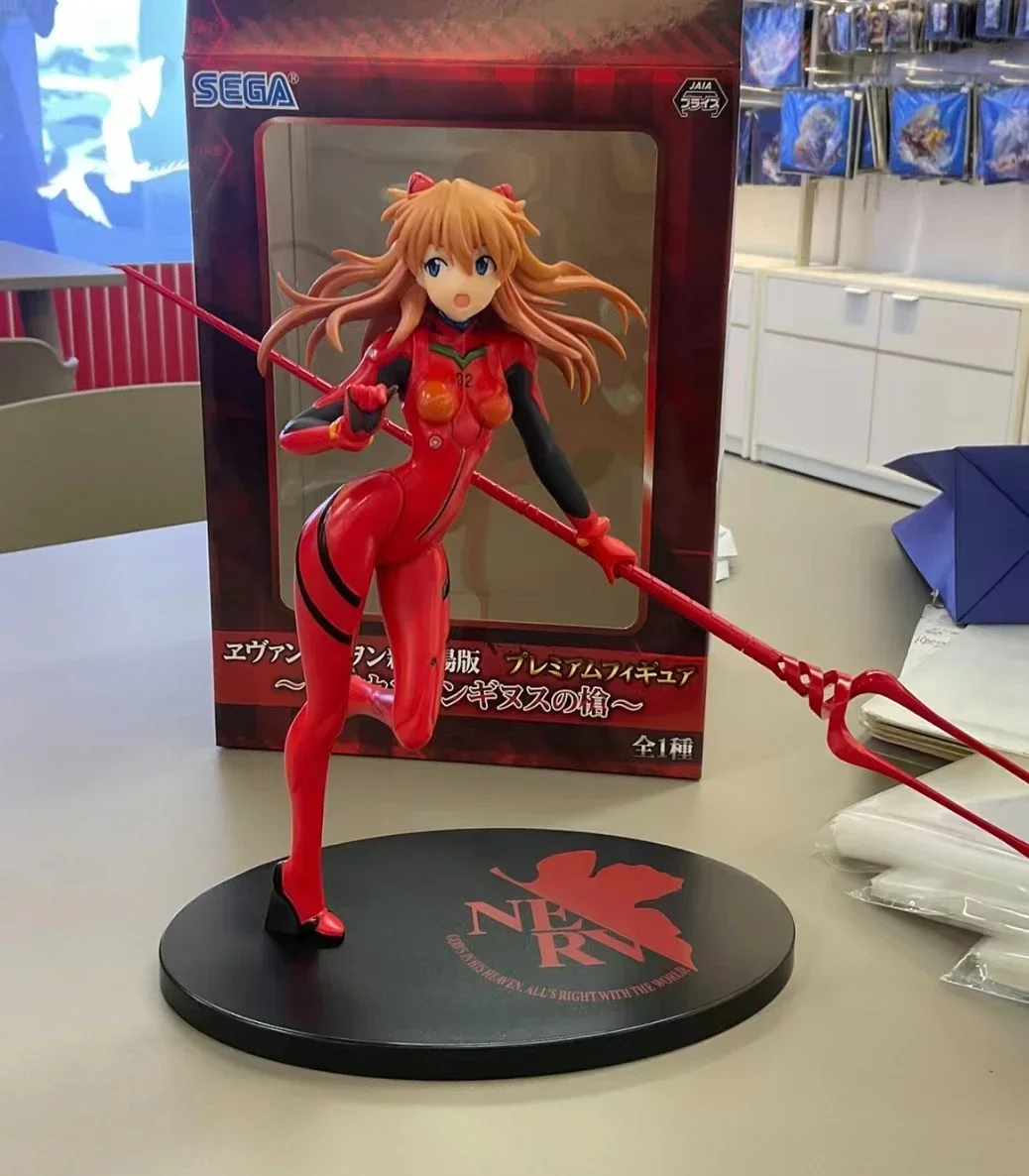 SEGA Original NEON GENESIS EVANGELION Anime Figure Asuka Langley Soryu Lance of Longinus Action Figure Toys for Kids Gift Model