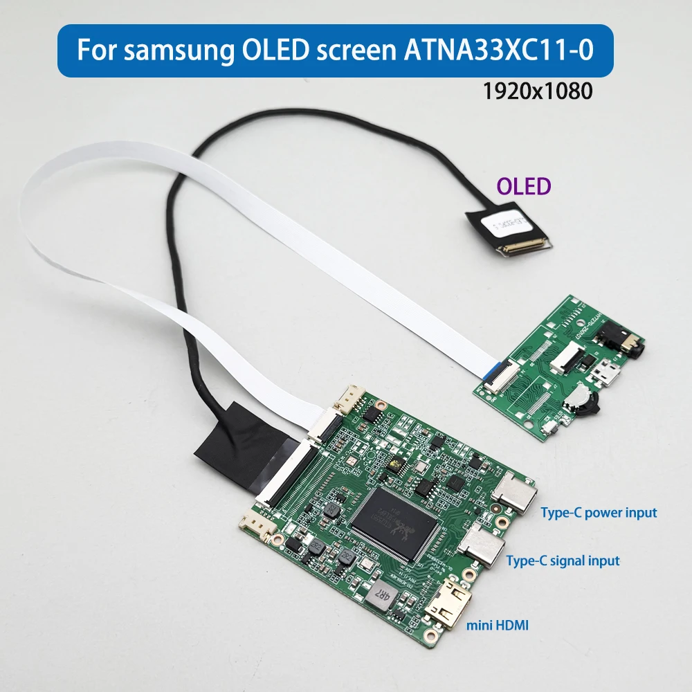 

LCD driver board kit for samsung OLED screen ATNA33XC11-0 ATNA56YX03 Type-C mini HDMI signal input 1920x1080