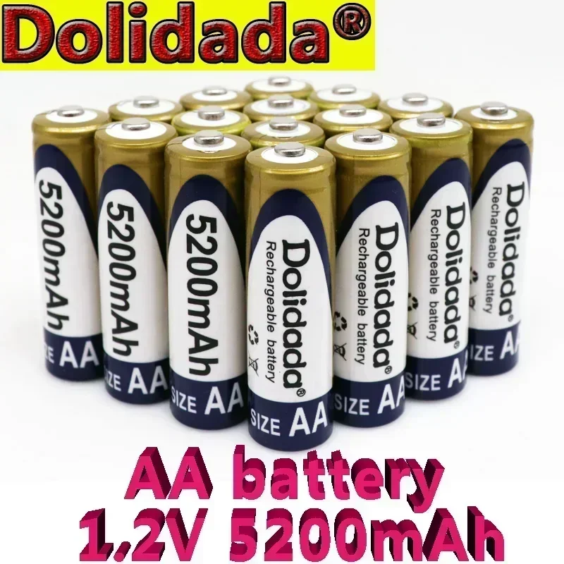 

100% d'origine 1.2V AA batterie 5200mAh Ni-MH aa Rechargeables Batterie Pour Jouets Caméra Micro