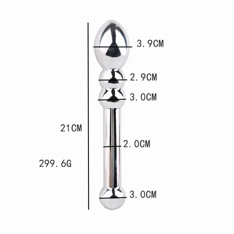 طويل الفولاذ المقاوم للصدأ المكونات الشرج المعادن مزدوجة رئيس دسار G بقعة العصا الشرج بعقب المكونات جهاز تدليك للبروستاتا تحفيز المهبل الجنس لعب