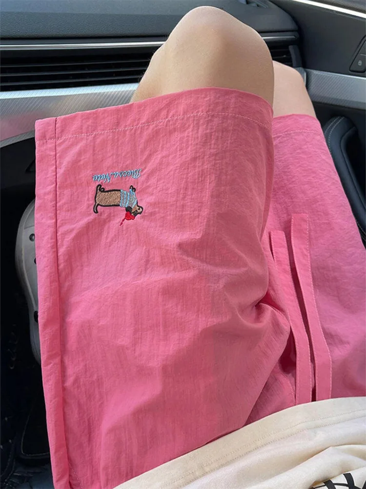 Dopne Sausage Dog Окс с вышивкой Qui Dry, прямые повседневные брюки длиной пять четвертей, летние спортивные брюки на открытом воздухе