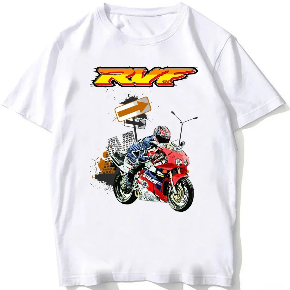 RVF 400 Racing Sportbike Honds GS Adventure Motorcycle Rider T-Shirt Summer Men Short Sleeve White Casual Tshirt Boy Riding Tees