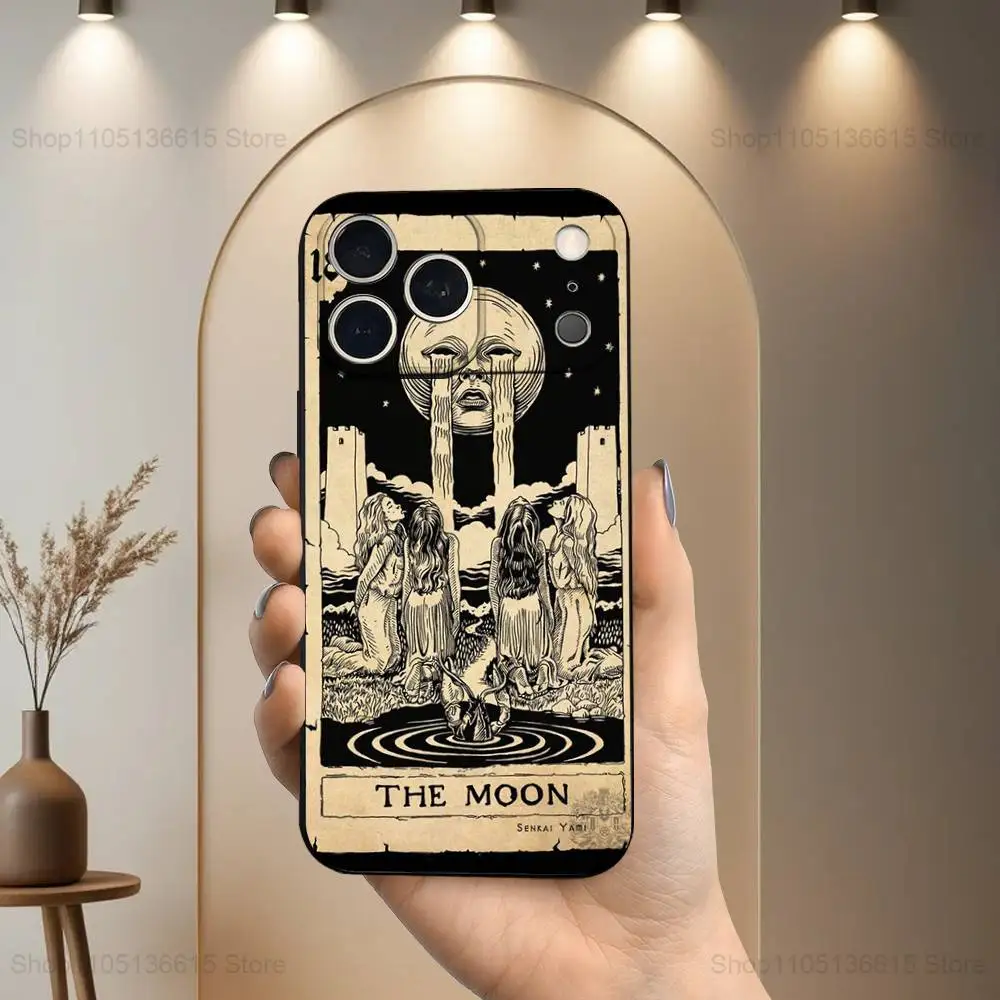 Cartões misterioso tarô totem capa de telefone para iphone 17,16,15,14,13,12,11,plus,pro max,xs,x,x,xr,se, mini,8,7, capa preta de silicone macio