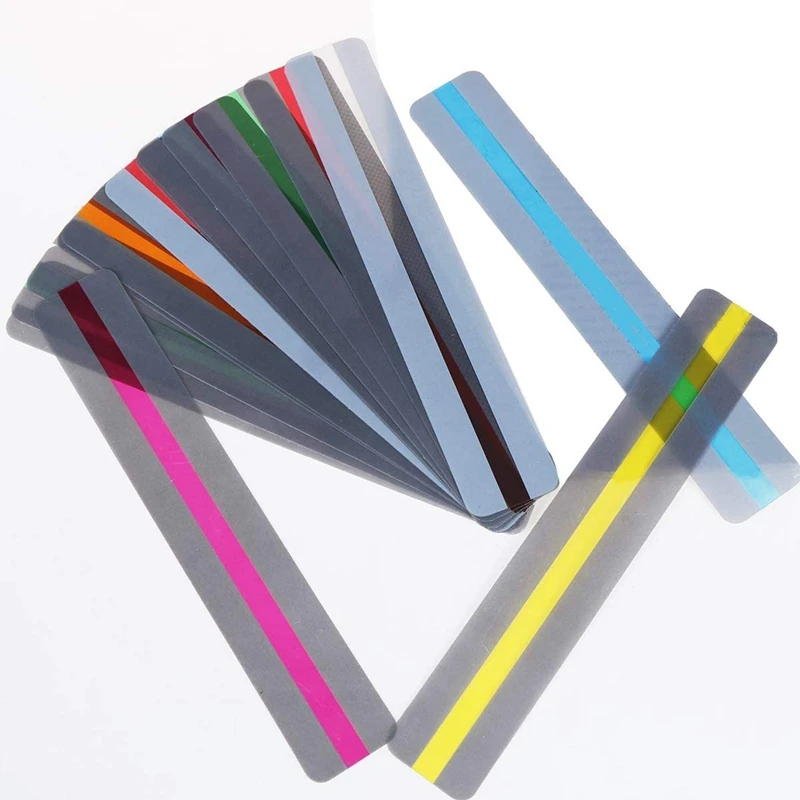 20 Pack Reading Guide Strips Colored Overlay Highlight Bookmarks Reading Tracking Rulers For Children And Dyslexics