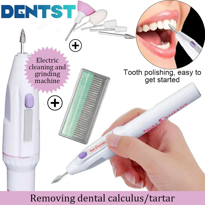 Top Selling 5 in 1 Teeth Polisher Cleaner Electric Calculus Tartar Stain Plaque Remover Whitening Polishing Kit Dentistry Tool