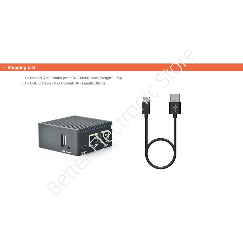 

Маршрутизатор NanoPi R2S - Плата RK3328 с двумя гигабитными портами и 1GB ОЗУ (Поддержка OpenWrt/LEDE)​
