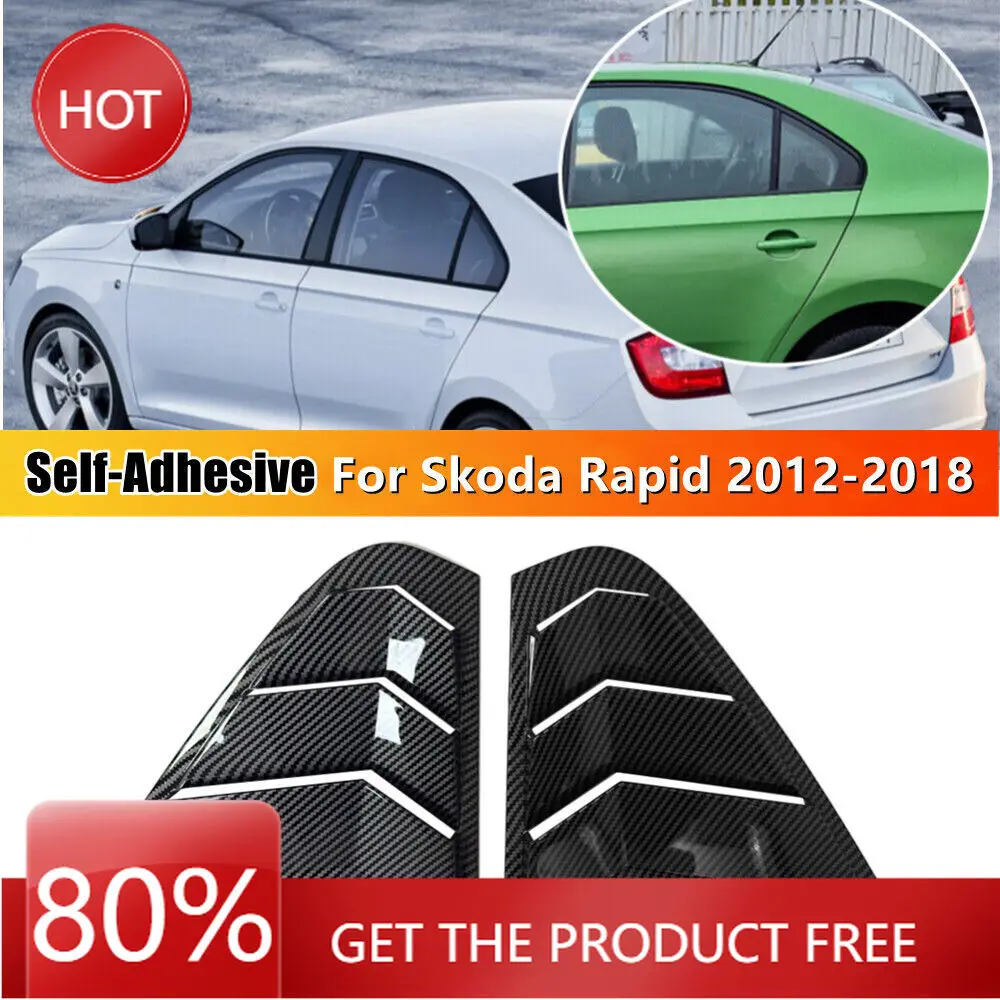 

Чехлы на зеркала для Skoda Rapid Sedan 2012-2018, автомобильная задняя жалюзи, оконная боковая крышка, накладка, наклейка, вентиляционное отверстие, совок, АБС-пластик, углеродное волокно