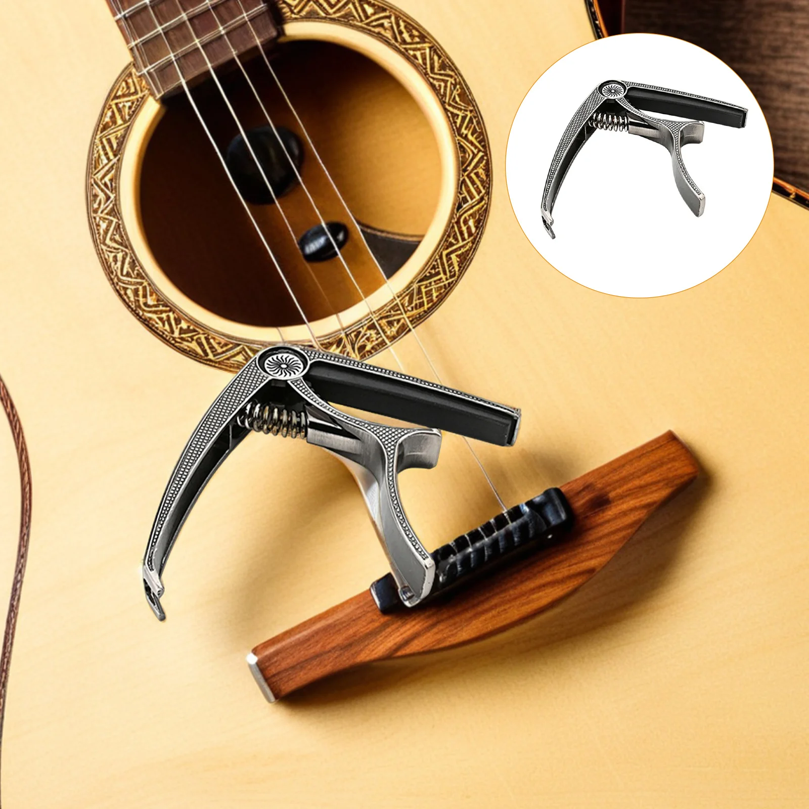 

Guitar Capo Metal Tone Modified Clamp Portable Durable Stable Pressure Easy Adjust Guitar Tuning Accessory for Beginners