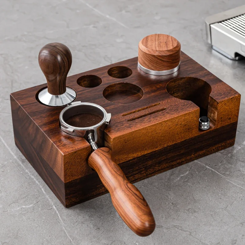 

Wooden Stand for Coffee Tamper Mat Coffee Accessories Organizer Tamping Station Barista Cafe Accessories Tamp Base Holder Wood