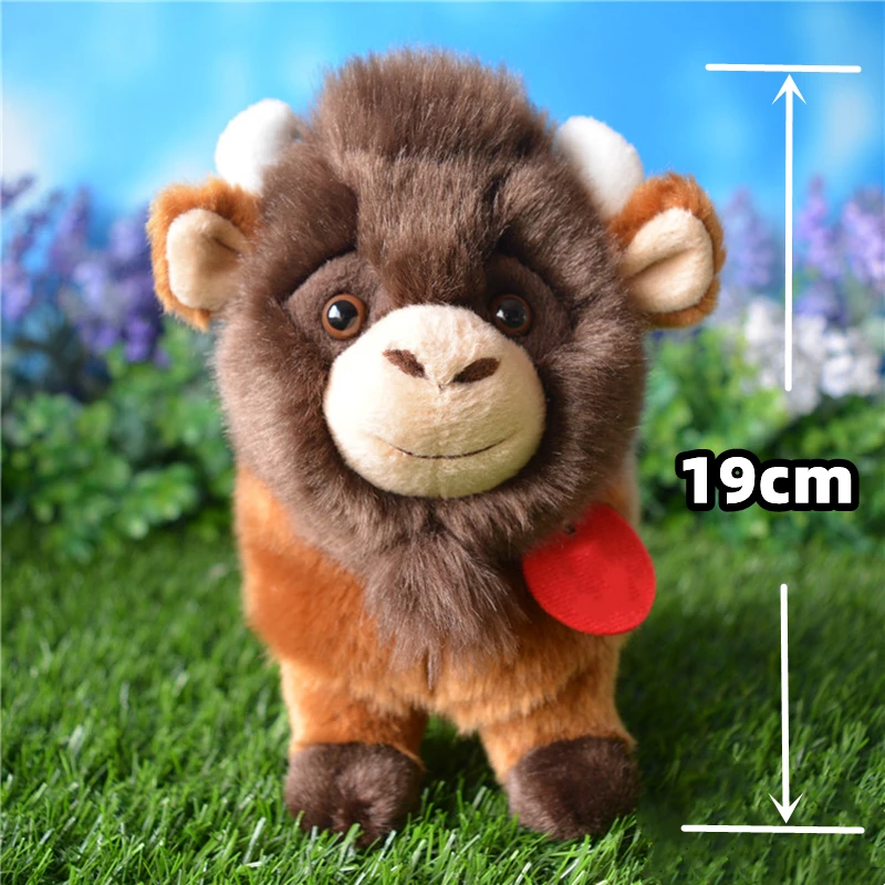 Realistic Bison High Fidelity Buffalo Plushie Bull OX Plush Toys Lifelike Animals Simulation Cattle Stuffed Toy For Kids