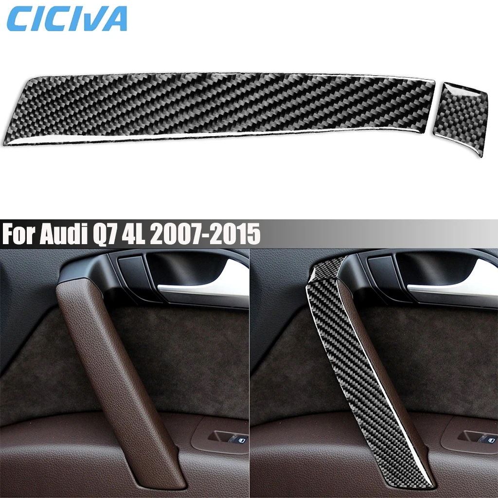 

Carbon Fiber Car Accessories Front Passenger Door Handle Pusher Interior Cover Modified Trim Sticker For Audi Q7 4L 2007-2015