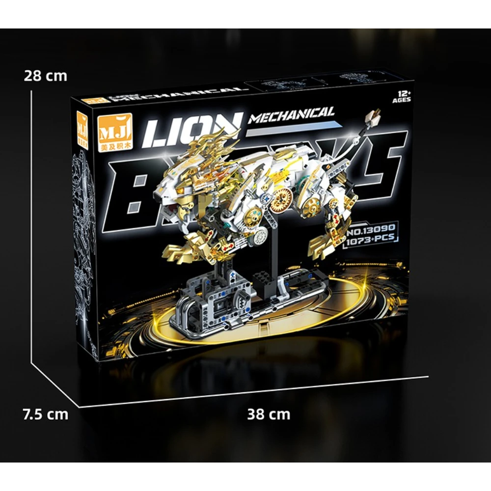 MOC Mechanical Lion Building Blocks Set Creative Technical Bricks With Movable Parts DIY Assembly Kit For Adults Children Gift