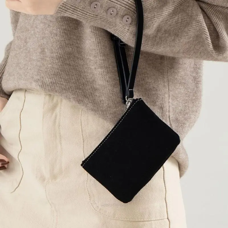 X5XA กระเป๋าสตางค์ซิปกระเป๋าสตางค์หนังนิ่มสไตล์เกาหลีสำหรับ Essential