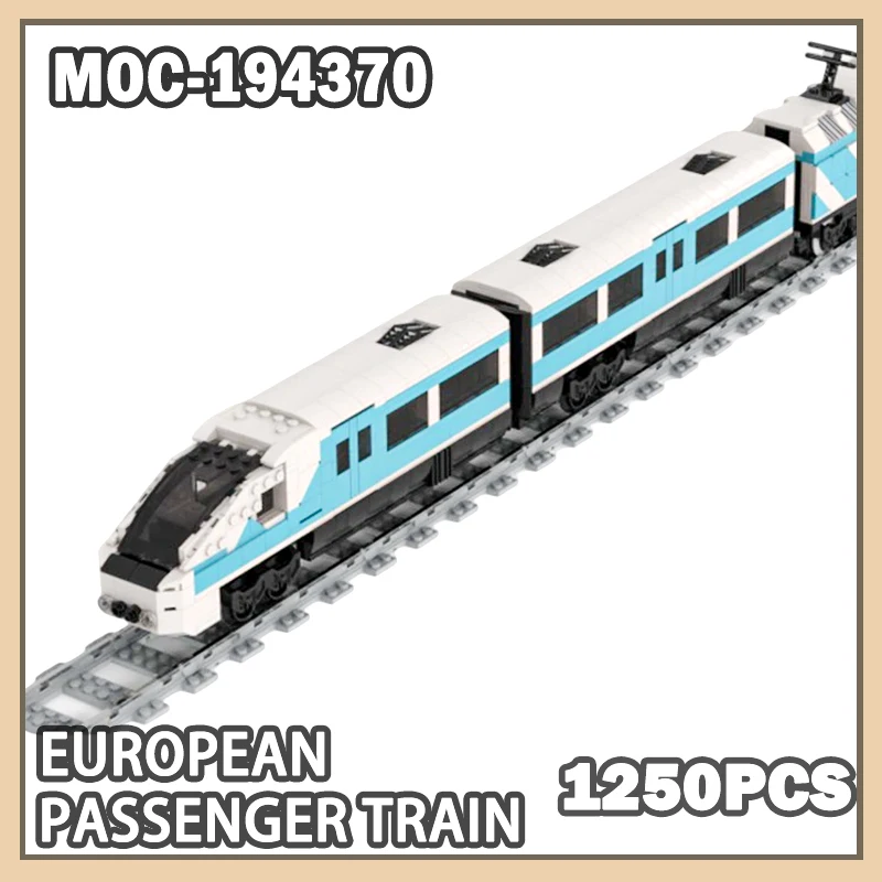 

MOC-194370 European Passenger Train Modern Urban Railway Construction Building Block Model Modular Toys Creative Gift 1250PCS