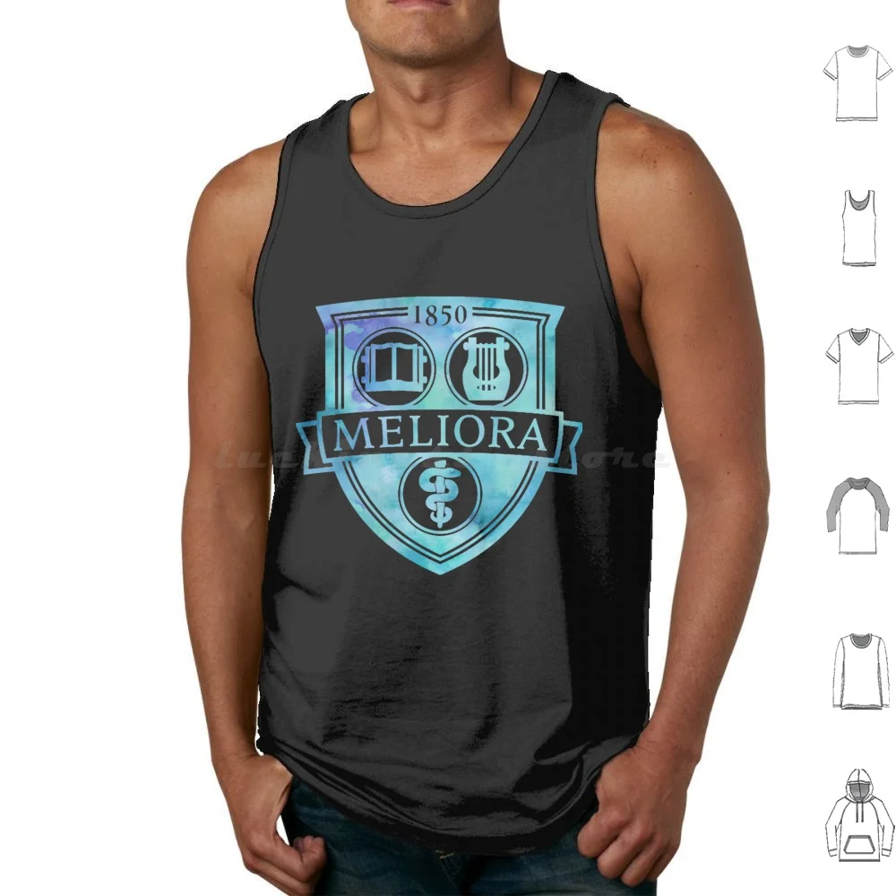 Meliora University Of Rochester Watercolor Logo In Blue Tank Tops Vest Sleeveless Blue Meliora U Of R University Of