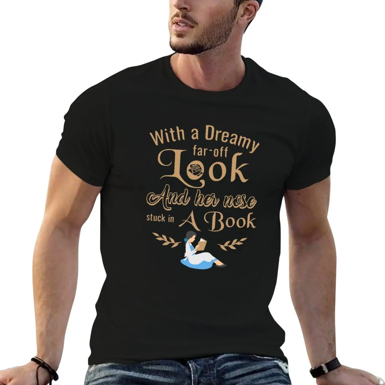 Dreamy Far-Off Look T-Shirt tops heavyweights baggy shirts korean fashion men workout shirt