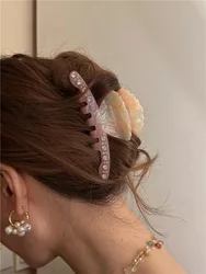 Elegant Hair Claw Acetic Acid Cute Rhinestone Shell Hair Clip for Women Girl Party Jewelry 2023 Accessory Shark Clip Headwear