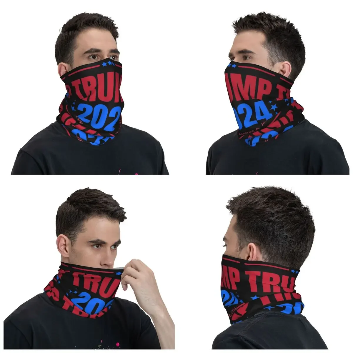 Trump 2024 Save America Again Bandana cubierta de cuello estampada, pasamontañas, bufanda envolvente, sombreros cálidos, pesca, Unisex, adultos, lavable