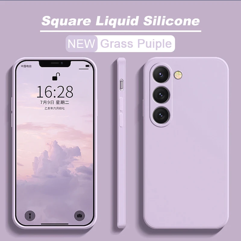 S26 S25 Ultra Hülle Quadratische Flüssigsilikon-Handyhülle für Samsung Galaxy S26 S25 S24 S23 S22 Ultra Plus S26Ultra Hüllen Weiche Abdeckung