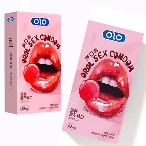 OlO 10Pcs Oral sexx Condomss with Strawberry Flavour Ultra Thin Safe sexx Peniss Sleeve Condom G spot Large Particle Adult Products