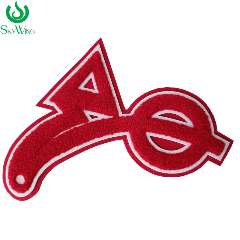 Signature Delta Sigma Theta Red Chenille Double Felt Emblem, Iron on Patch for Sorority and Fraternity Jacket