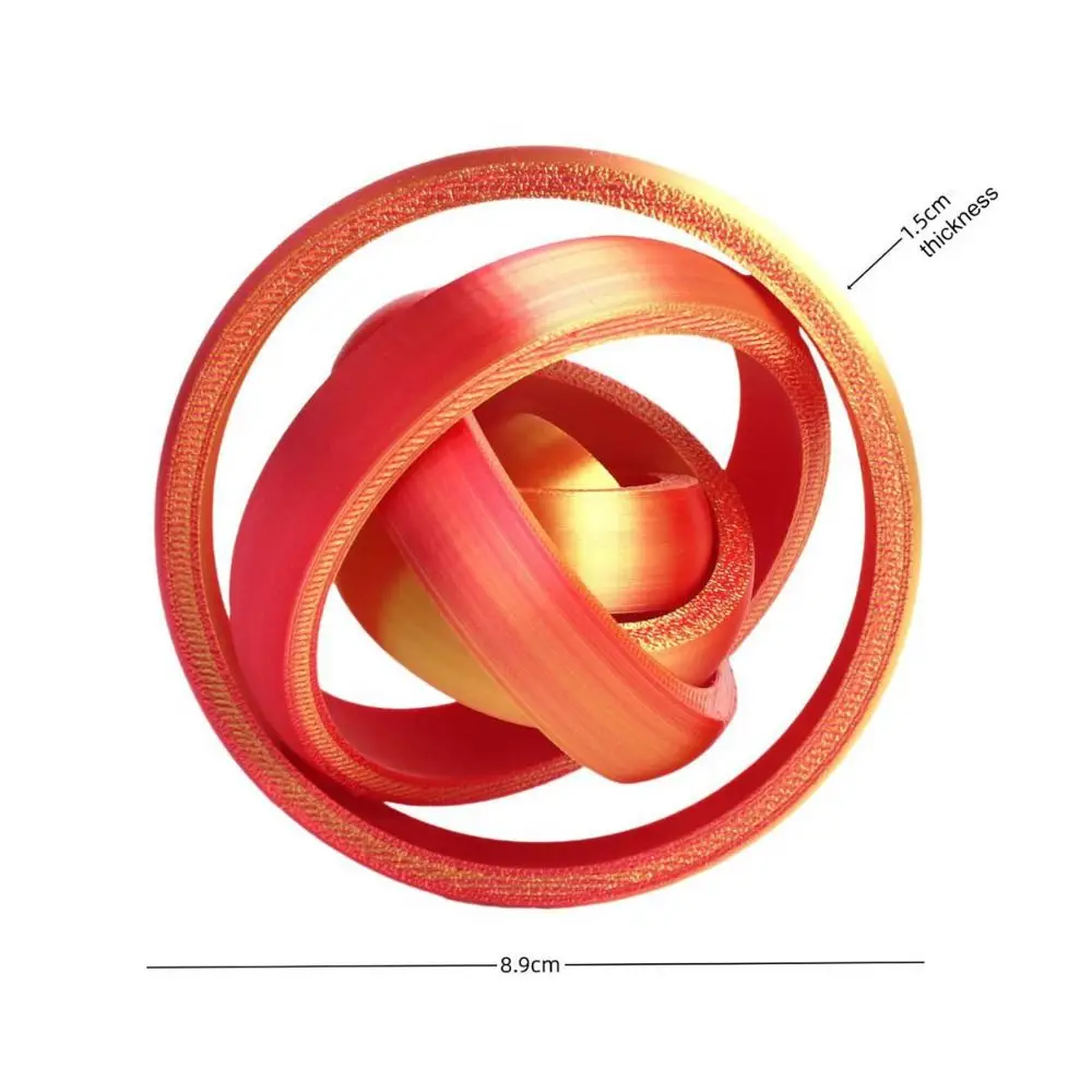 O-förmige rotierende Kugel Infinite Flip 3D-Druck Fidget Dekompressionsplatte Lustige Angstlinderung Pädagogischer Spinner ADHS