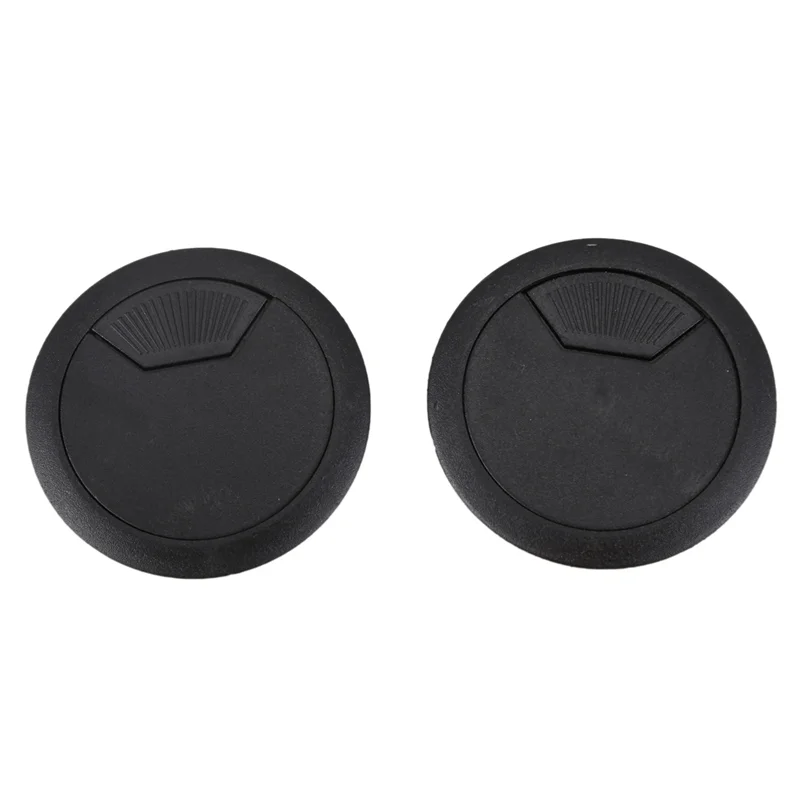 ABRS-8 Pcs 50Mm Diameter Desk Wire Cord Cable Grommets Hole Cover Black