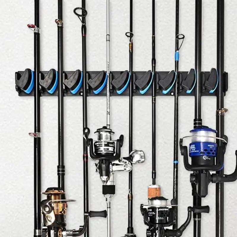 Fishing Pole Holders 2X Wall Fishing Rod Organizer Fishing Rod Rack Vertical Fishing Pole Holder Holds Up To 18 Rods Or Combos