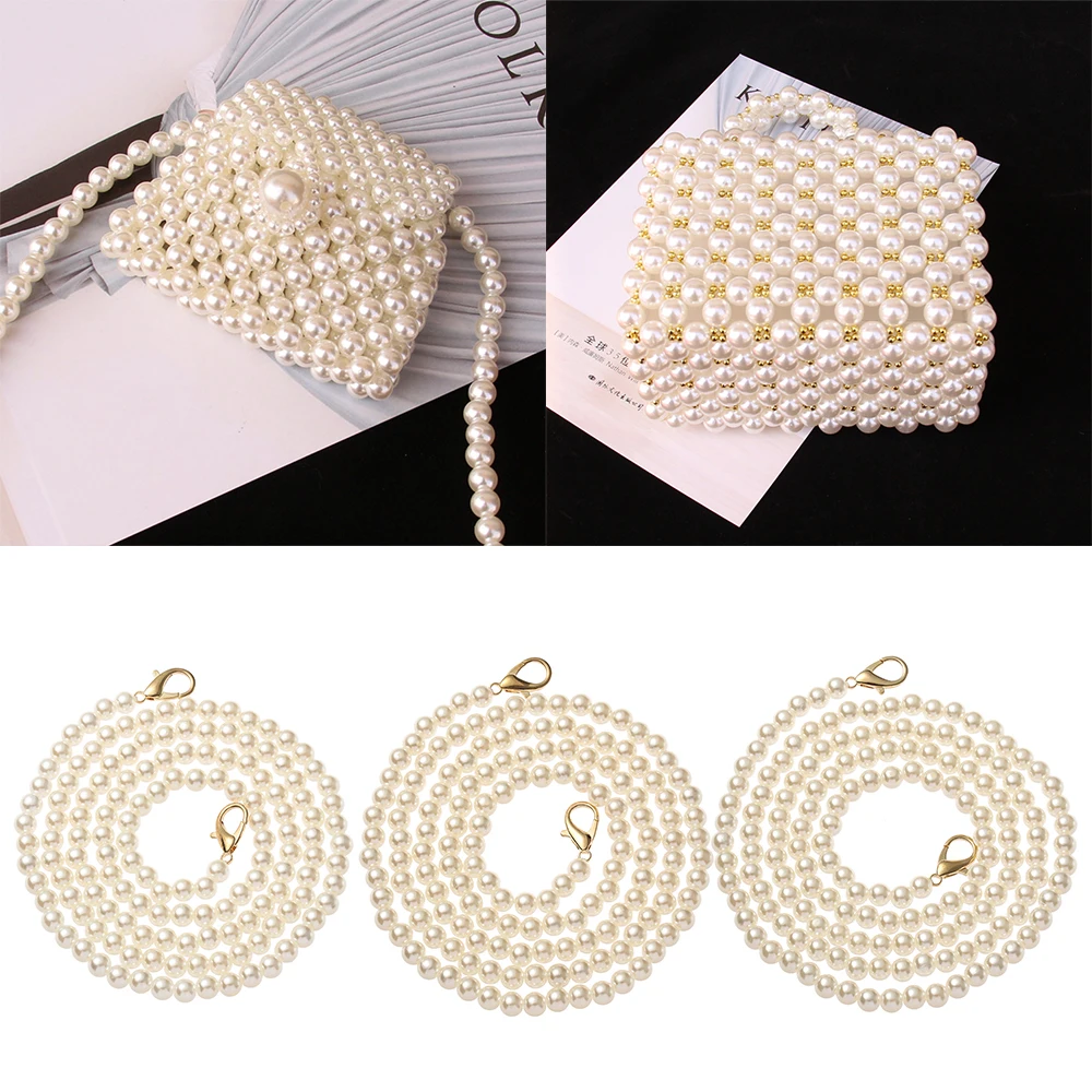 14 Sizes Pearl Belt Accessories Pearl Strap DIY purse Replacement Long Beaded Chain Bags Handbag Handles