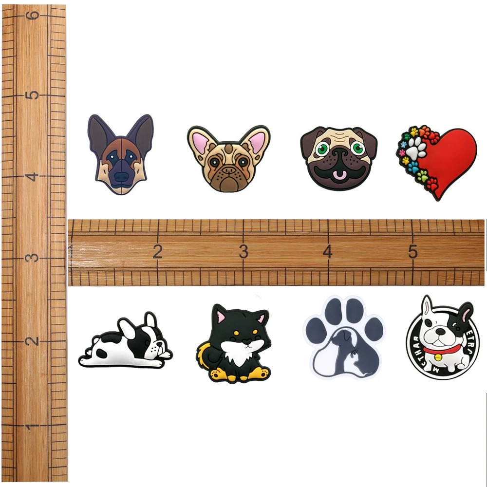 Single sale 1pcs Dog series Shoe Charms PVC Accessories DIY Shoe Decoration For Kids X-mas Gifts
