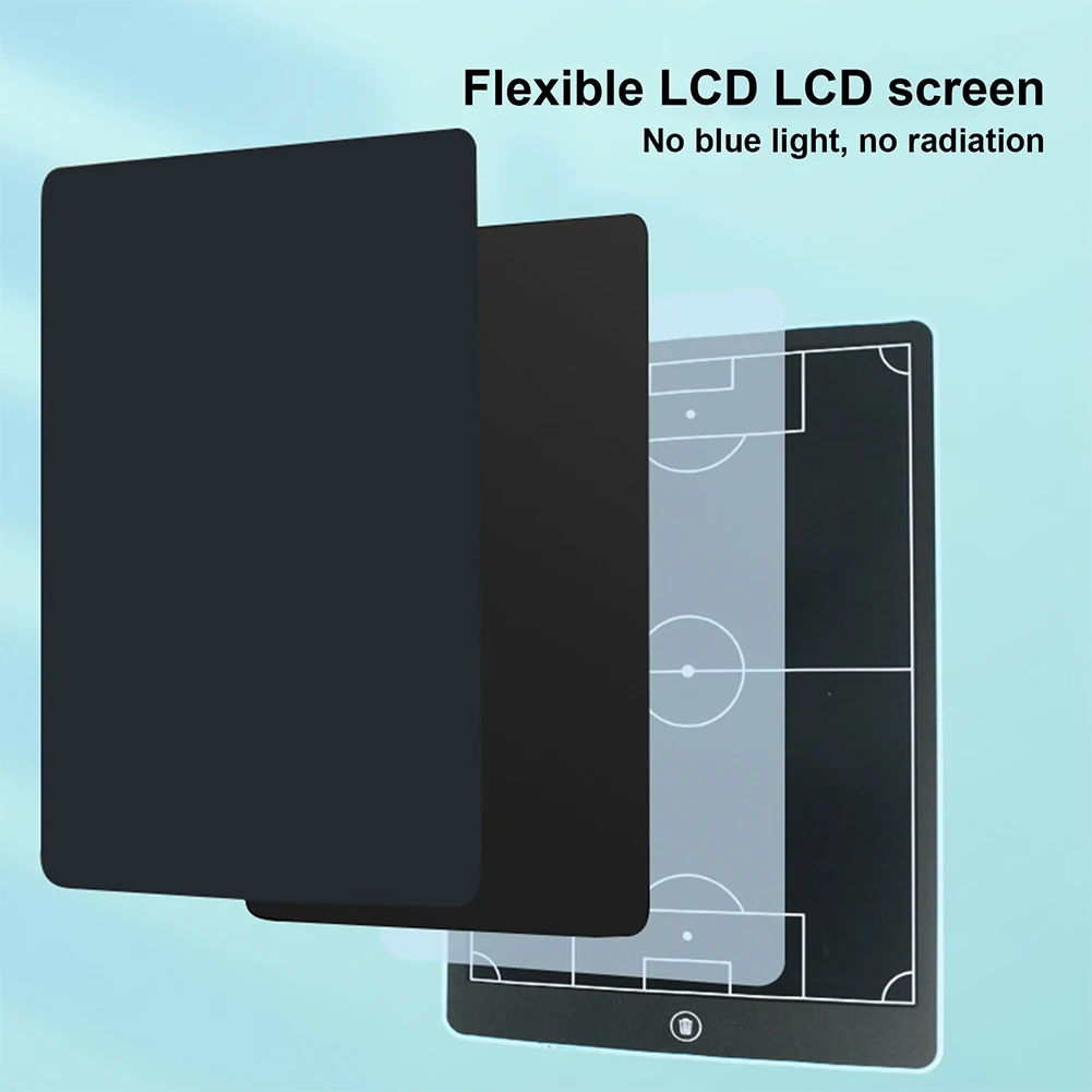 لوحة تدريب كرة القدم الرقمية بشاشة LCD مقاس 16 بوصة مع لوحة تحديد استراتيجية القلم لمدرب كرة القدم وتدريبات الكتابة