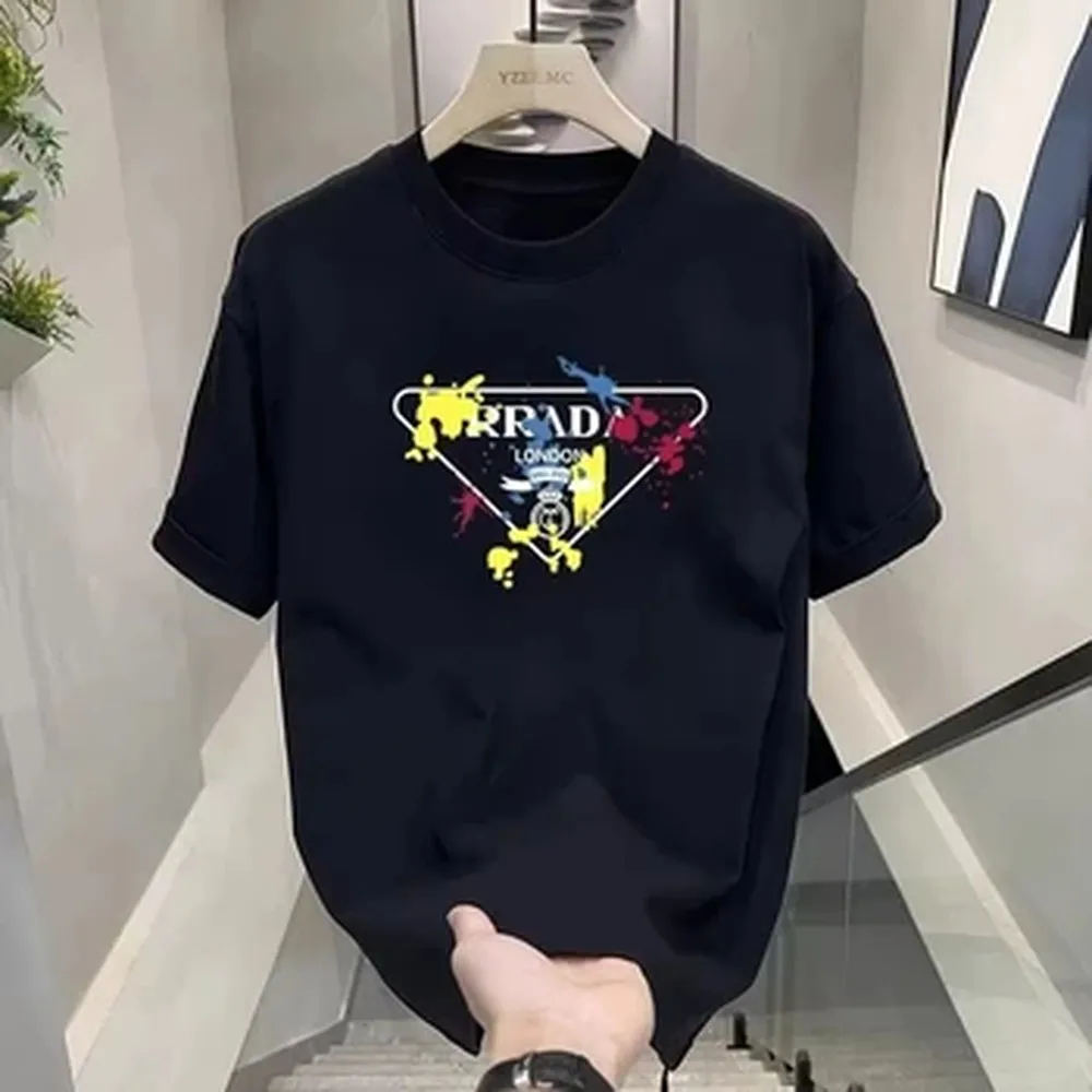 2025 Fashion Luxury Brand Printed Women's T-shirt Pure Cotton T-shirt Brand Breathable T-shirt Men's Street O-neck T-shirt Tops