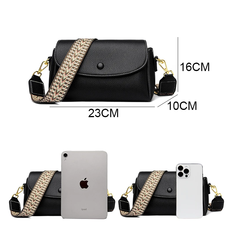 Imagem -02 - Bolsas de Couro Genuíno para Mulheres Bolsas de Ombro Femininas Bolsa de Mensageiro de Couro Marca de Luxo Moda Designer Novo