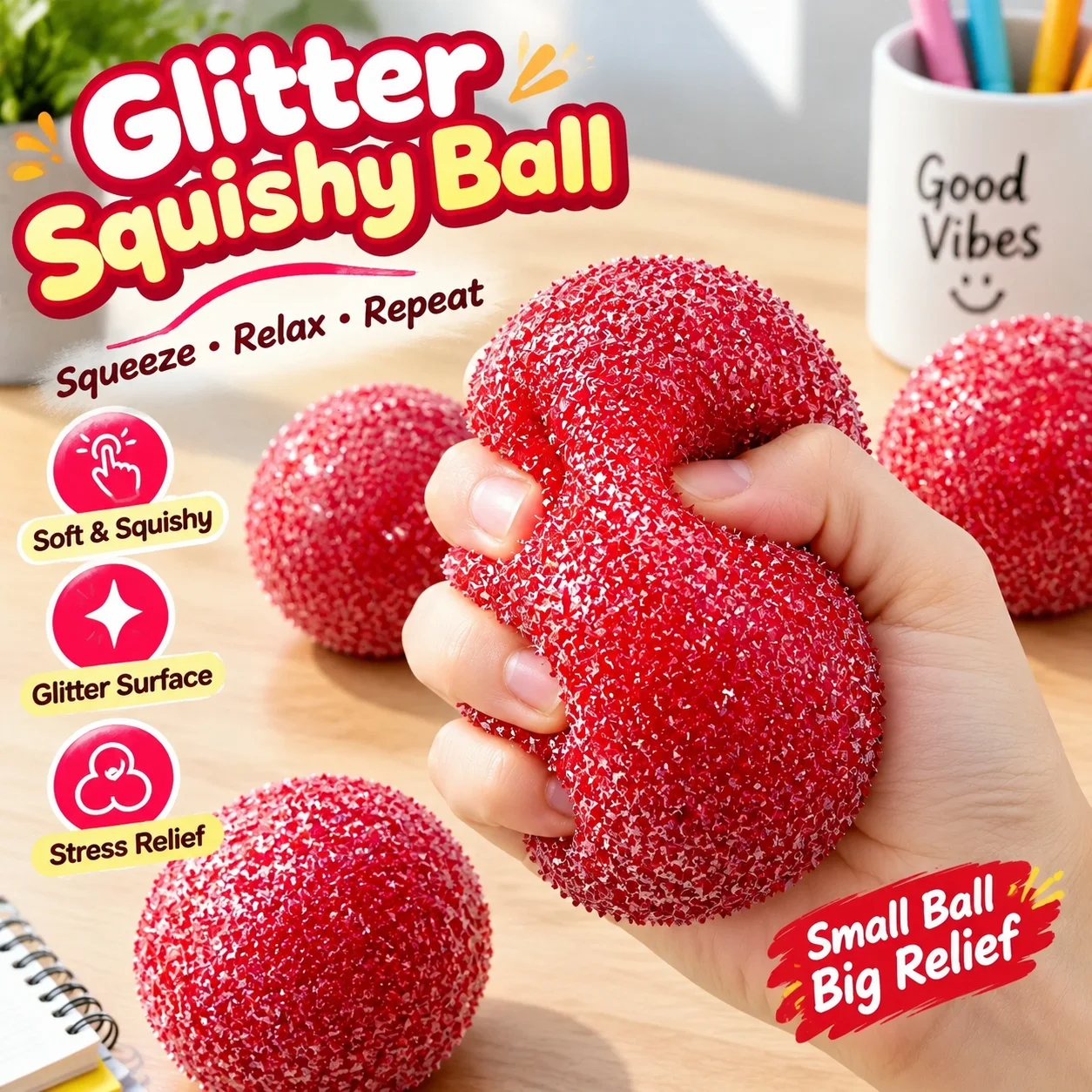 Bayberry Smoothie Stress Relief Squishy Vaseline Handmade Ball Sound Control Slow Rebound Vent Toy Squeeze Fidget Relief