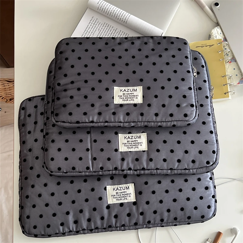 الكورية البولكا نقطة اللوحي كم حقيبة 9-11 حقيبة كمبيوتر محمول 13 14 15 15.6 بوصة لماك بوك ديل أيسر سامسونج دفتر اللوحي الحقيبة