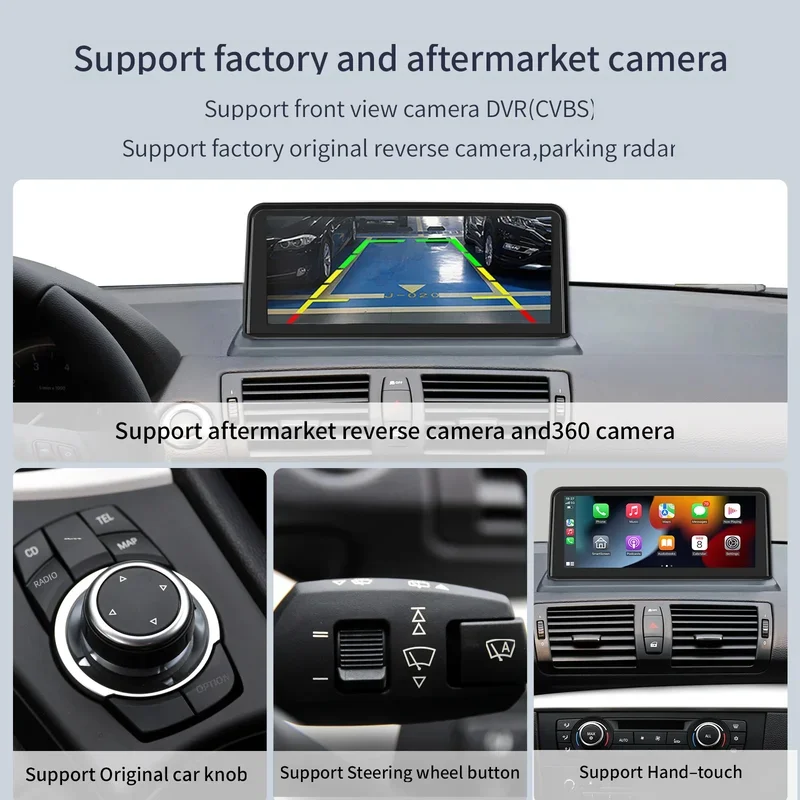 Bezprzewodowy Carplay/Android Auto 10.25 \'\'ekran dotykowy multimedialne Radio odbiornik dla BMW 1er E81 E82 E87 E88 2004-System 2008 CCC