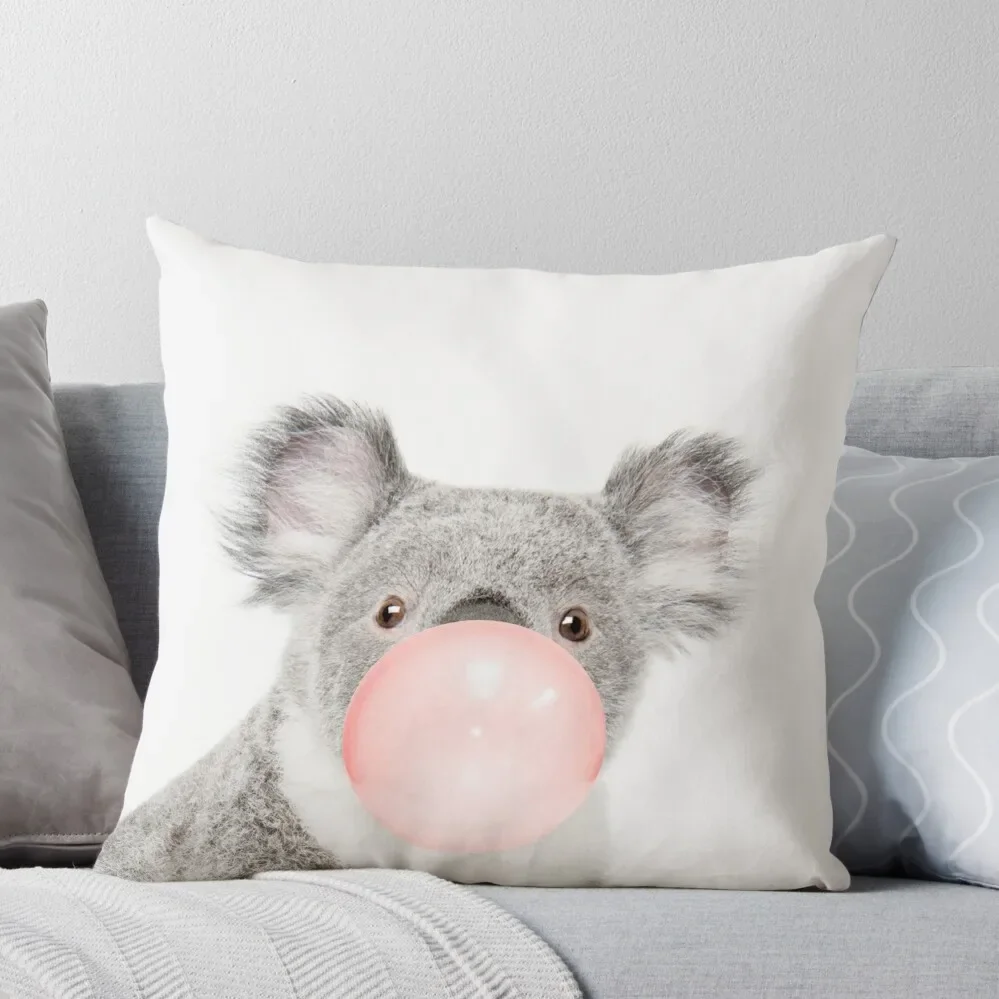 

Koala print, Bubble gum, Nursery art, Koala wall art, Animal, Kids room, Modern art, Wall decor Throw Pillow Pillow Decor