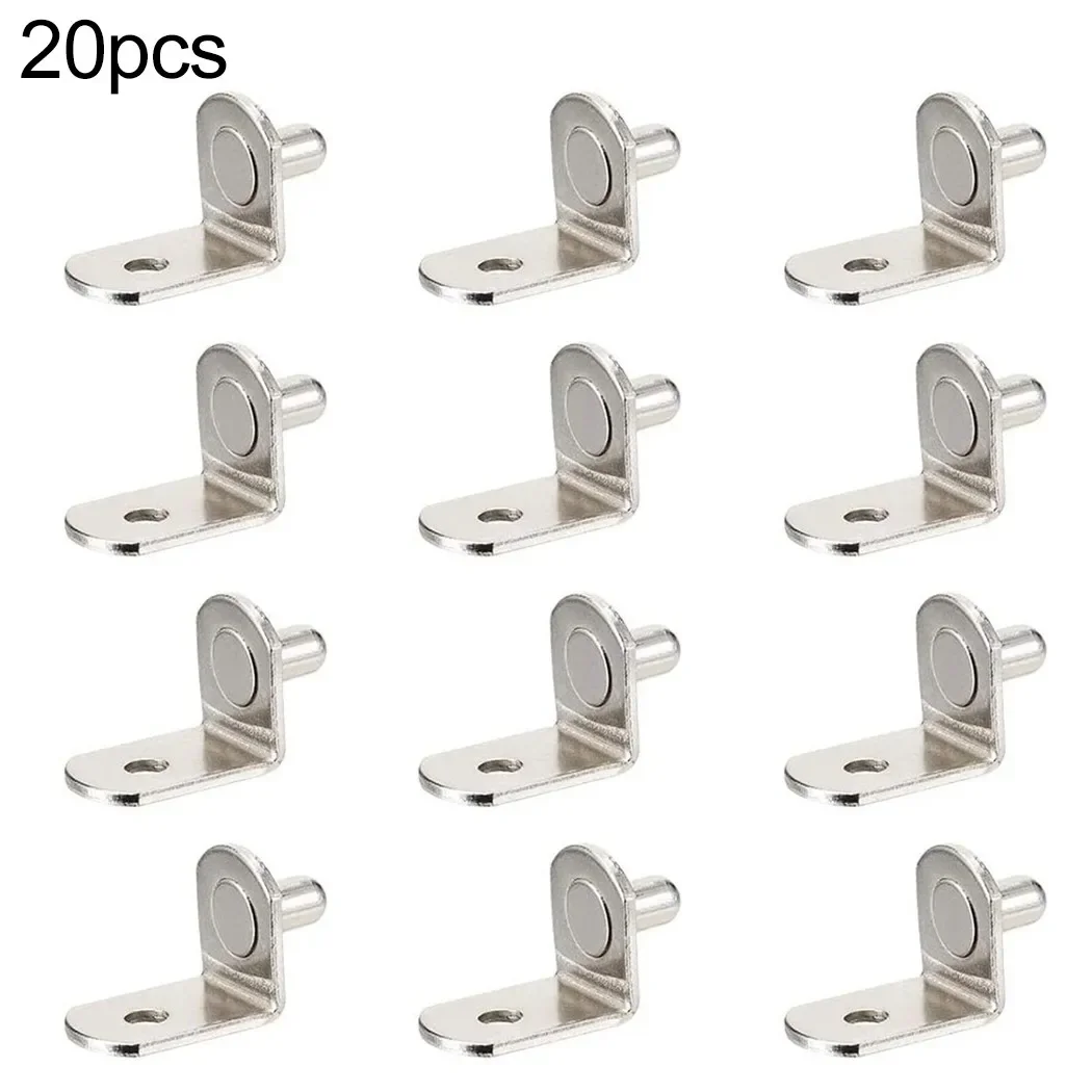 20Pcs Shelf Brackets Support Studs Pegs 5mm Metal Pin Shelves Seperator Furniture Shelf Wall Mount Bracket Holder Home Hardware