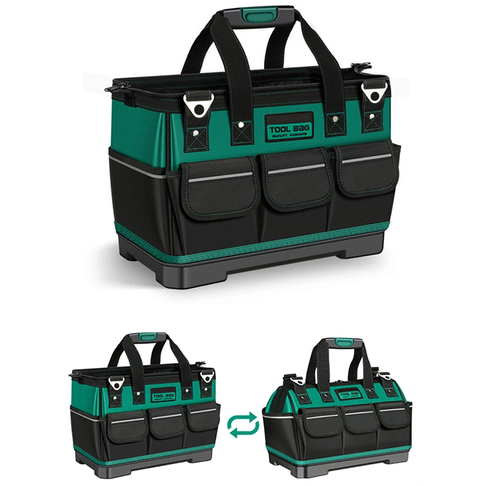 High Quality Tool Bag 1680 Double Layer Thickened Oxford Cloth ABS Bottom Electrician Woodworking Tool Box Portable Tool Bag