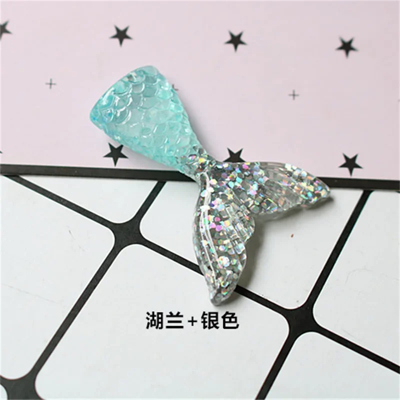 10 Pcs Simulation Mermaid Tail Fashion Beautiful Fish Tail Flat Back Pretty DIY Kawaii Jewelry Accessories Decoration