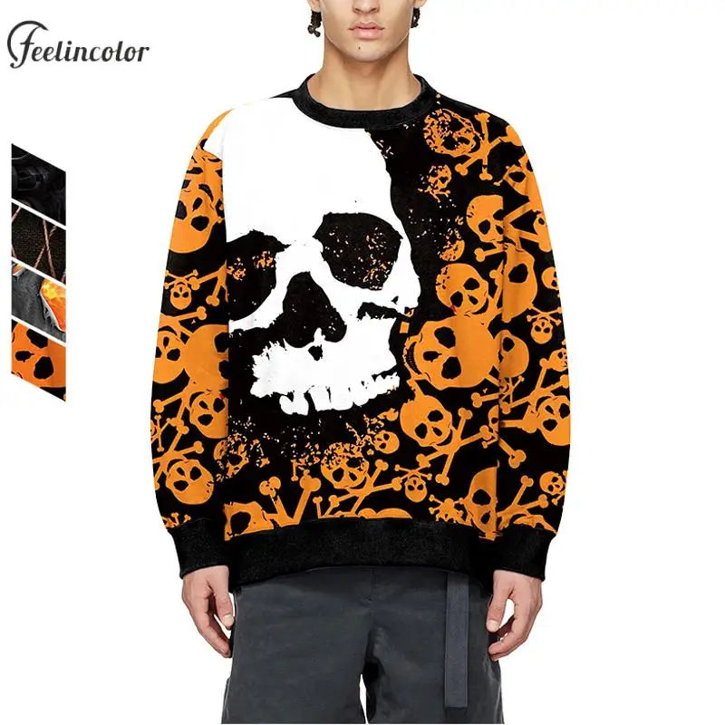 

Men Halloween Sweatshirts Funny Holiday Cosplay Top Students Hip Hop Streetwear O-neck Oversized Pullover Casual Hoodie Clothes