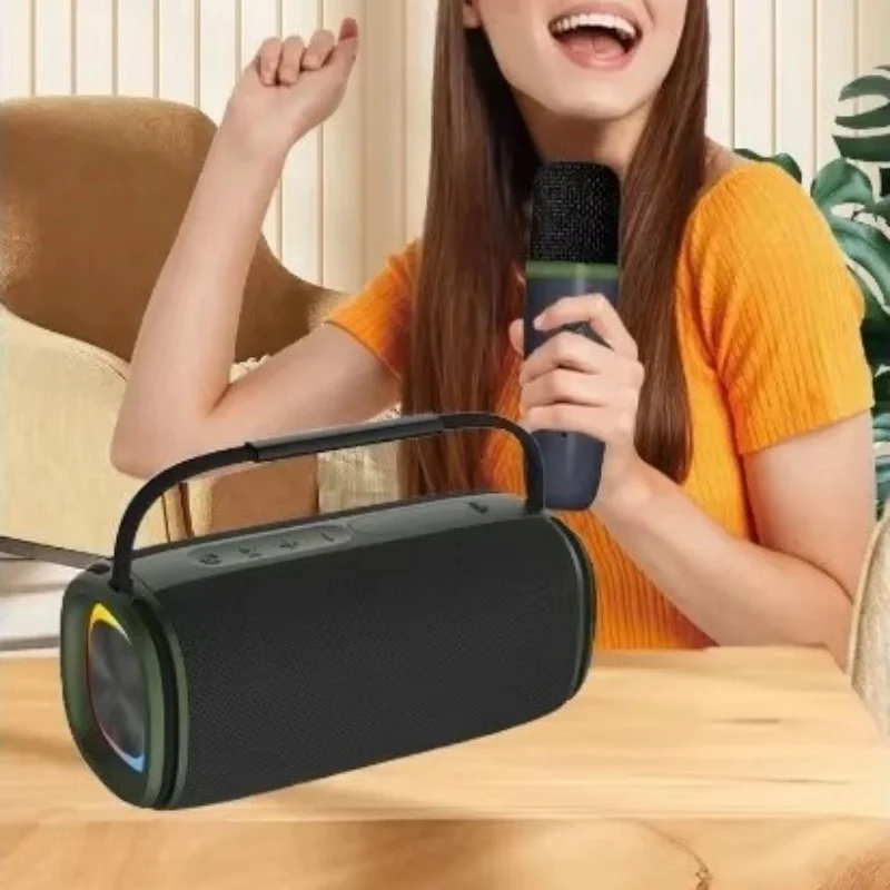 

Mini Bluetooth speaker with vibrant RGB lighting 10W powerful bass IPX6 waterproof portable outdoor speaker USB/TF card playback