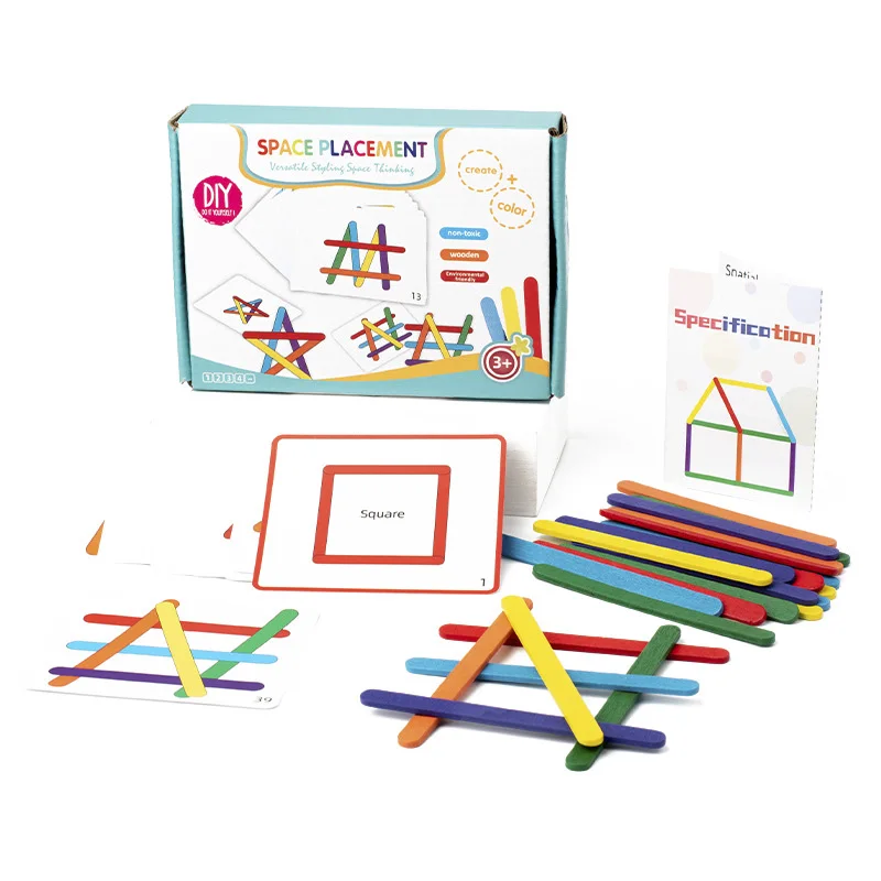 Arcoíris Stick Thinking Puzzle Challenge juegos de mesa para niños, juguete educativo Montessori