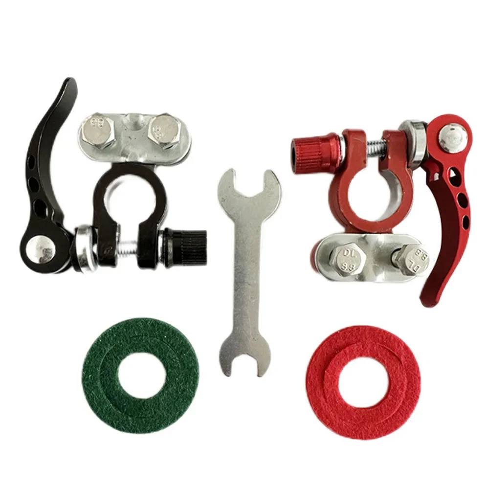 1 par de conectores de terminal de bateria, conectores de cabos automáticos de desconexão de liberação rápida, liga de alumínio para acessórios de carro