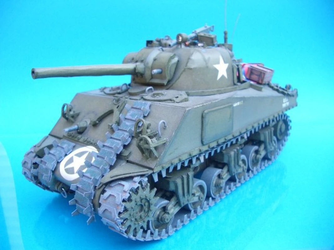 1:25 American Sherman M4A3 Medium Tank Paper Model Tank Model Handmade DIY